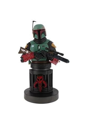 Cable Guys - Star Wars Boba Fett The Mandalorian Gaming Accessories Holder & Phone Holder for Most Controller (Xbox, Play Station, Nintendo Switch) & Phone