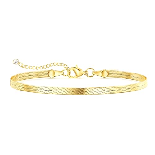 Image of DEARMAY Gold Anklets for Women Waterproof, Non Tarnish14K Gold Plated Ankle Bracelets Set Stack, Summer Beach Jewelry Gifts for Vacation, Bikini Outfits for Women Mom Her