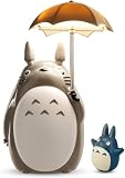 Paraguas Totoro Luz nocturna LED Lámpara de personaje infantil Carga USB (vientre blanco) Vaso Totoro adicional