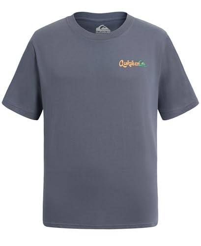 Image of Quiksilver Boys' Short Sleeve Logo Graphic T-Shirt, Soft & Comfortable, Regular Fit