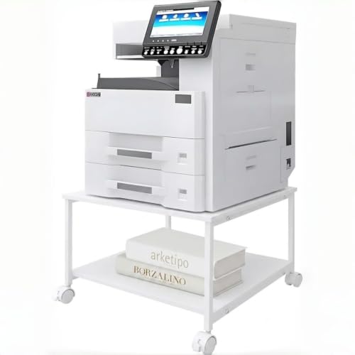 Image of EMERIT Printer Stand,19.5''x19.5''x12.8'' 2 Tier Large Printer Laser Table Heavy Duty Rolling Printer Cart with Wheels for Home Office -100 LBS Each Tier