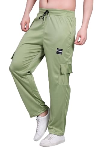 Image of Lycra Blend Cargo Track Pant for Men | Multi Pocket Lycra Stretch Fabric | Comfortable Stylish Joggers for Running Sports Casual Wear | Boys Gym Lower Activewear