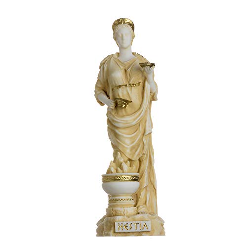 Estatua de Hestia Diosa del Hogar en tono dorado 6.69"