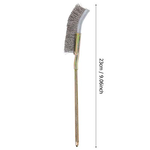 Bonsai Brush, Mini Wire Brush Paint Metal Cleaner, Welding Slag and Masonry Brush Wire Bristle for Tree Trunk Burr Bonsai Brush Garden Tool(Curved)
