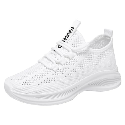 Zapatillas deportivas de malla para mujer, antideslizantes, transpirables, ligeras, informales, cómodas, ortopédicas, con soporte para el arco, White, 39 EU