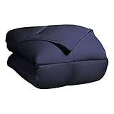 Superior Classic All-Season Down Alternative Comforter with Baffle Box Construction, Warm Hypoallergenic Filling - Full/Queen Comforter, Navy Blue