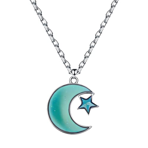Perfeclan Collier d'humeur changeant de Couleur Pendentif Collier Charmant Unique Humeur changeant de Couleur Pendentif détection de température pour Filles