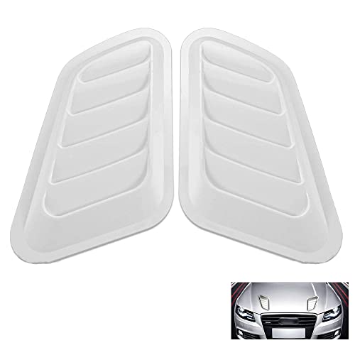 WeFoonLo Cubierta decorativa de entrada de flujo de aire para coche, kit universal de cuerpo redondo, accesorios de ventilación de automóviles y camiones, adhesivo brillante para exteriores (blanco)