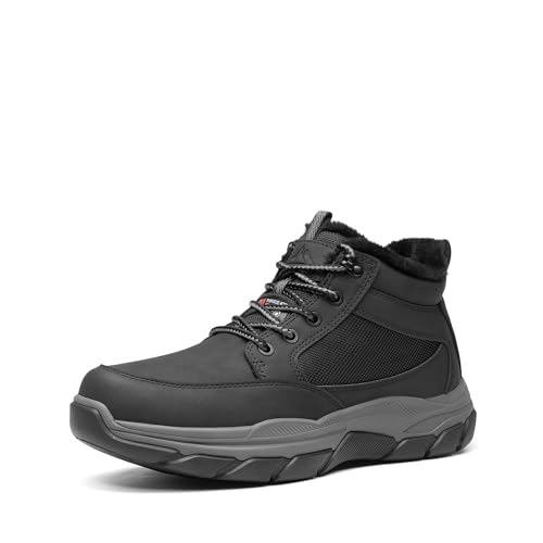 NORTIV 8 Men's Waterproof Winter Snow Boots Lightweight Hiking Casual Chukka Ankle Boots,Size 13,Black,NMUMHB2514