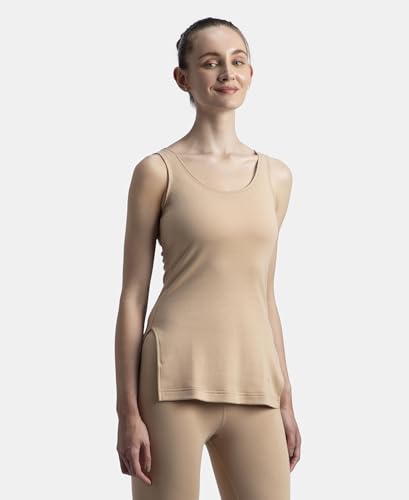 Jockey 2547 Women's Super Combed Cotton Rich Brushed Fabric Thermal Tank Top with StayWarm Technology_Skin_XL - Image 2 thumbnail