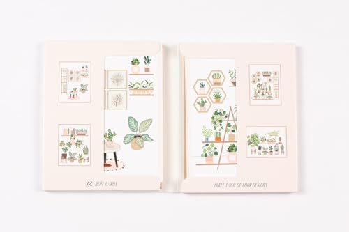 Leanin' Tree, Cartões de notas em branco Pretty Plants - 12 cartões em branco e 12 envelopes colori