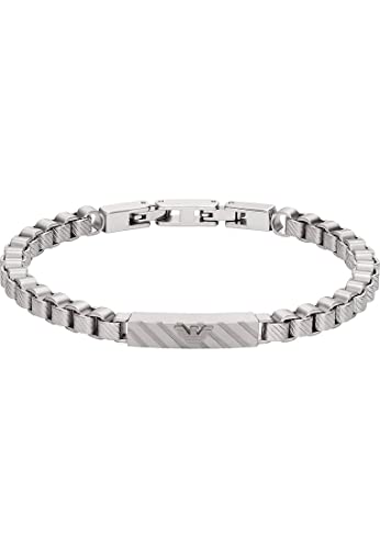 Emporio Armani Herren-Edelstahlarmband mit Karabiner-, Schieber- oder...