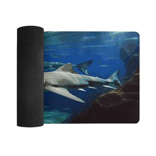 Two White Sharks Desk Pad con base de goma 30x60 cm miniatura 3
