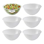 ANGIX 15cm - 6pk Mixing Bowls (1000ml) Microwave & Dishwasher Safe Transparent Kitchen Bowl for Baking, Cooking & Food Prep Lightweight Clear Plastic Salad Serving Bowls