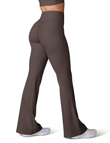 Image of HEGALY Women's Flare Yoga Pants - Crossover Flare Leggings Buttery Soft High Waisted Workout Casual Bootcut Pants