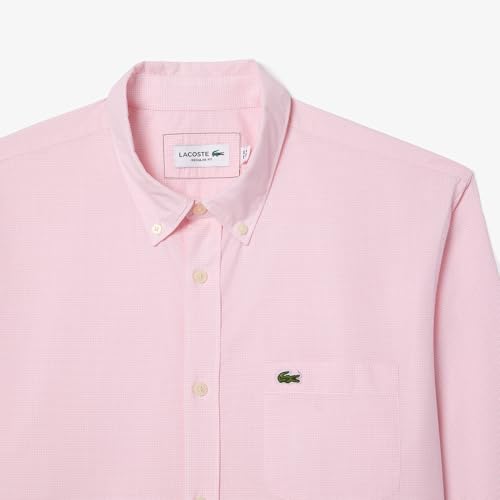 Image of Lacoste Regular Fit Gingham Poplin Shirt