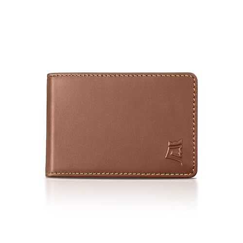 Kings Loot Wallet for Men | Minimalist Slim RFID Blocking Leather Design with Cash Pocket & Card Pull Strap | Holds 1-15 Cards | Stylish & Durable Wallets (Bourbon)
