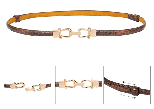 Women's Vintage PU Leather Snake Pattern Waist Belt Dress Belt, Waistband3