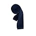 Dan Smith Skinny Knitted Ties For Party Blue Poly Solid Skinny Knitted Ties Flat Bottom DAO3E01A Midnight Blue