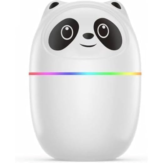 SIMESTICH Panda Aroma Humidifier ? USB Cool Mist Humidifier with Essential Oil Diffuser & 7-Color Night Light ? Mini Ultrasonic Air Moisturizer for Car, Bedroom, Baby Room & Office
