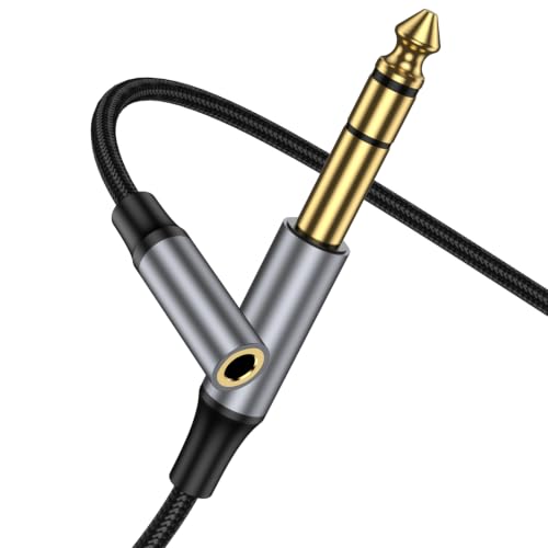 KAYQINHO 3M 6.35mm (1/4 inch) to 3.5mm (1/8 inch) Headphone Jack Adapter, Gold Plated 1/8 inch Female to 1/4 inch Male Extension Cable for Mixer Guitar Piano Amplifier Speaker and More.