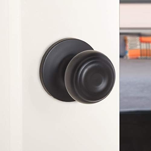 Amazon Basics Closet Door Knob, Classic, Matte Black