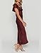 Summer Satin Flutter Sleeve Wedding Guest Dresses for Women Sweetheart Neckline Cutout Tie Back Midi Cocktail Dress Burgundy