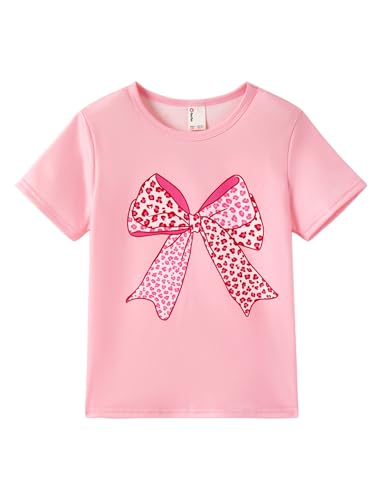 Image of PATPAT Girls Crewneck Short Sleeve Graphic Tees Animal Print Shirts Cute Summer Outfits 5-12 Years