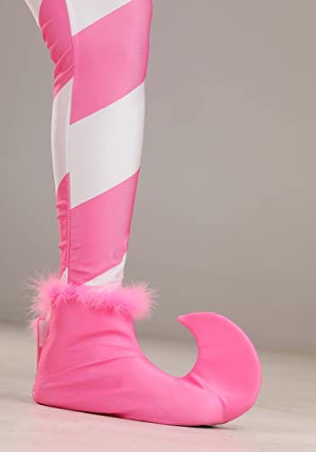 Disfraz de bastón de caramelo rosa con rayas de diseño original mujer 4