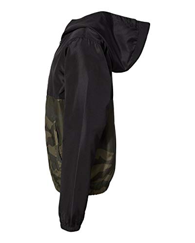 Independent Trading Company Lightweight Boys Windbreaker, Camo/Black, Medium2