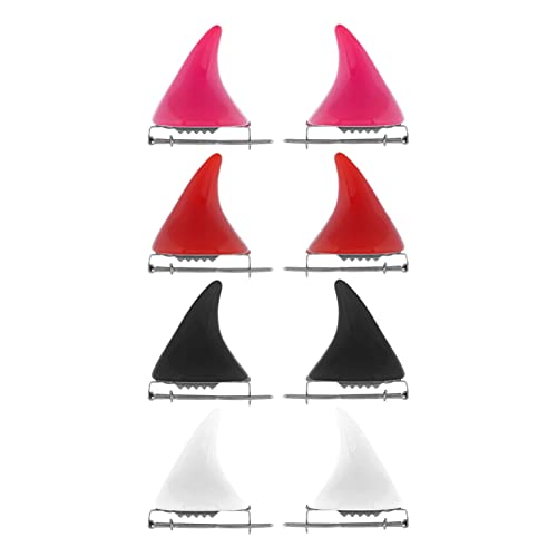 Leadthin Lot de 4 paires de petites pinces à cheveux en forme de corne de démon, pinces à cheveux en métal lumineuses pour Halloween, cosplay, Résine Cover