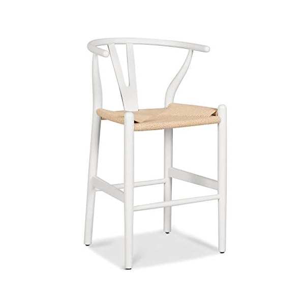POLY & BARK Weave Counter Stool in White POLY & BARK Weave Counter Stool in White