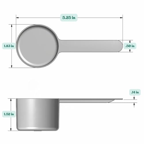 Image of 55 mL (55 CC | 1.86 Oz.) Long Handle Plastic Measuring Scoop for Coffee, Protein Powder, Pet Food, Spices, Grains, Dry Goods - Food-Grade BPA-Free (Pack of 1)