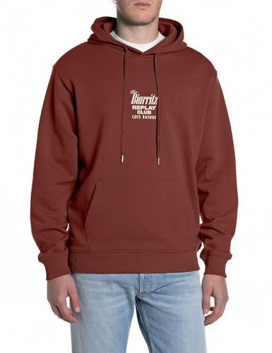 Sweat à capuche Replay M3310 pour homme en coton noir confortable