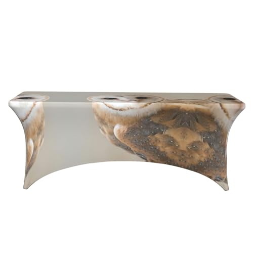 Housse de table rectangulaire extensible en élasthanne motif hibou EdWal 1,8m