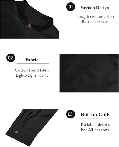 Image of Zombom Cotton Polyester Blend Solid Casual Regular Fit Mandarin /Chinese Collor Short Kurta Shirt for Men