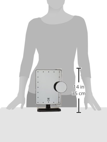 Miniatura 5 de Jerdon JS911B - Espejo de tocador LED inalámbrico de 8 x 11 pulgadas y estación de carga