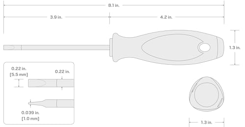 Image of TEKTON 5.5 mm Slotted Screwdriver (4 in. Shank) | DWS01311
