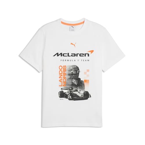 PUMA Mens McLaren Racing Lando Norris Driver T-Shirt White SS26 Large Mclaren Racing Driver Tee Norris