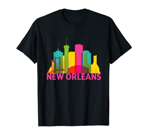 New Orleans Louisiana USA Skyline Silhouette Sketch Camiseta