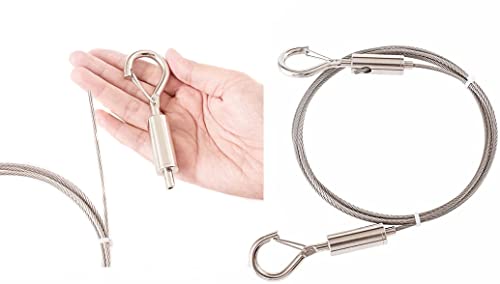 Image of 2Pcs Adjustable Picture Hanging Wire Mirror Frame Kit 2m x1.5mm Heavy Duty Stainless Steel Wire Rope for Mirror Hanging Hardware, Light Lamp, Billboards,Basket Flowerpot Hold Up to 20kg