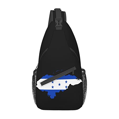 Mochila bandolera unisex negra para senderismo miniatura 2