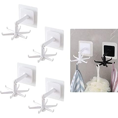 4 Ganchos Giratorios de 360 ° para Colgar Platos Sin Perforación Cover