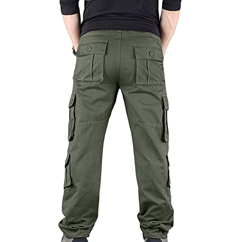 NATHGAM Men's Straight Cargo Pants Multi Pockets Casual Outdoor Hiking Pants Baggy Fit Tactical Cargo Pants Lightweight Pants3