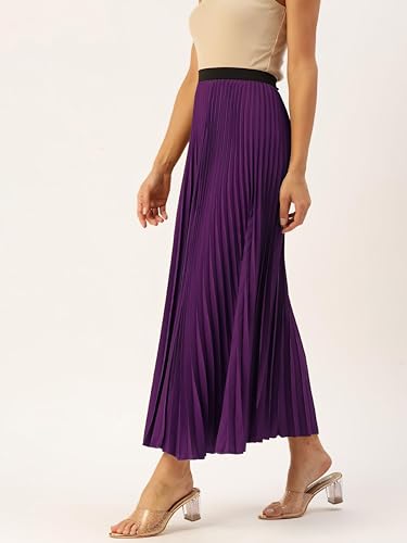 Image of ZWERLON | Women Accordian Pleat Maxi Flared Skirt