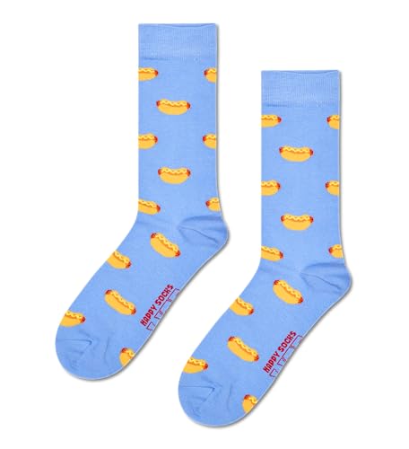 Happy Socks Basics Collection-Blue Crew Socks 5-Pack for Men and Women-Size Medium/Large3
