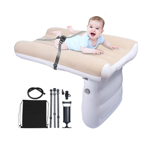 Image of MiiDD Inflatable Airplane Kids Bed-Toddler Travel Bed,Airplane Bed for Toddler,Baby Travel Bed,Inflatable Car Baby Travel Bed,Kids Baby Seat Extender with Hand Pump Seat Belt and Carry Bag(Grey)