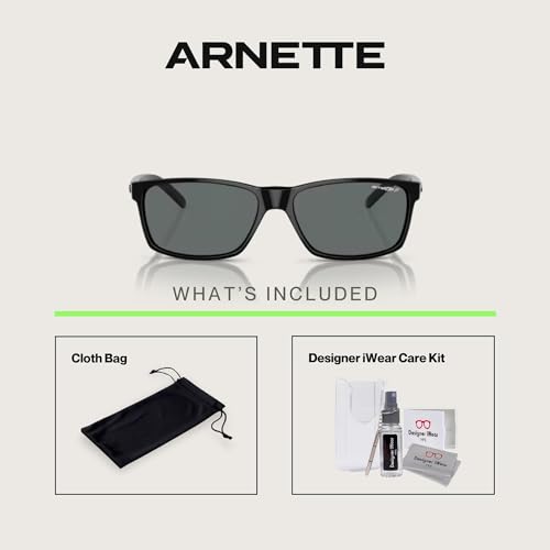 ARNETTE AN4185 Rectangle Sunglasses for Men +BUNDLE with ACCESSORY EYEWEAR KIT4