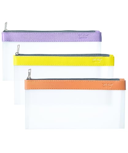Image of Mr. Pen- Clear Pencil Pouch, 8.50 inchx4.25 inch, 3 Pack, Durable TPU Material | Medium Water-Resistant Pencil Bags with Smooth Zipper, Multipurpose Clear Pouch for Stationery, School, Office