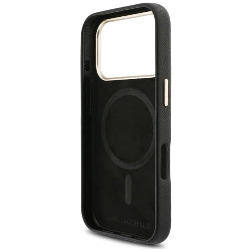 Coque Karl Lagerfeld iPhone 17 Pro compatible MagSafe en marron chic